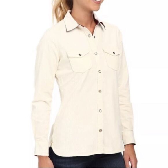 Woolrich Pendulum Cream Corduroy button down‎ Shirt buffalo plaid cuffs size XXL - Picture 3 of 12